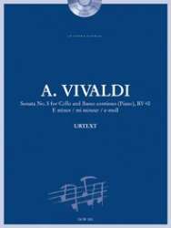 Sonate Nr. 5 für Violoncello und Basso continuo, RV 40 in e-moll (Solostimme, Klavierauszug + 1 CD) - Antonio Vivaldi