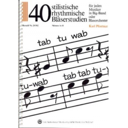 40 stilistische, rhythmische Bläserstudien - Stimme in B (Trp., T.-Sax., B-Klar., Bassklar., Bb-Tuba) -Karl Pfortner