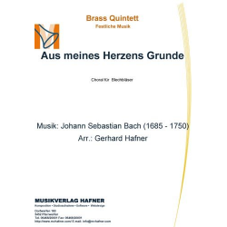 Aus meines Herzens Grunde - Johann Sebastian Bach / Arr. Gerhard Hafner