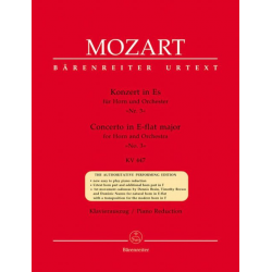 Hornkonzert Nr. 3 Es-Dur KV 447 (Klavierauszug) - Wolfgang Amadeus Mozart / Arr. Martin Schelhaas