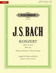 Konzert für Violine, Streicher und Basso continuo a-Moll BWV 1041 - Ausgabe für Violine und Klavier - Johann Sebastian Bach