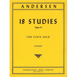 18 Studies op. 41 for flute solo - Joachim Andersen / Arr. John Wummer