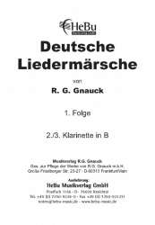 Deutsche Liedermärsche - 1. Folge - 06 2.+3. Bb-Klarinette - R. G. Gnauck