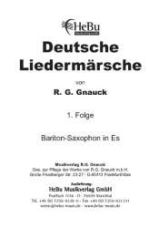 Deutsche Liedermärsche - 1. Folge - 10 Baritonsaxophon in Eb - R. G. Gnauck