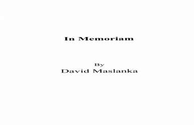 In Memoriam - Full Score - David Maslanka