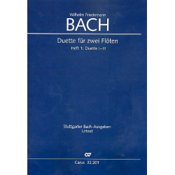 6 Duette Band 1 (Nr.1-3) : für 2 Flöten - Wilhelm Friedemann Bach