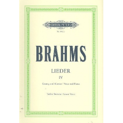Lieder Band 4 : für tiefe - Johannes Brahms