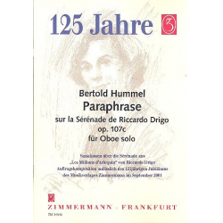 Paraphrase op.107c : für Oboe solo - Bertold Hummel
