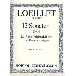 12 Sonaten op.4 Band 4 (Nr.10-12) : - Jean Baptiste Loeillet de Gant