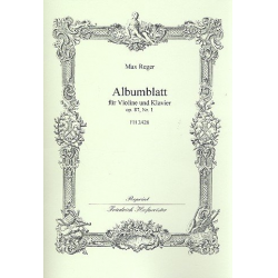 Abumblatt op.87,1 : für Violine und Klavier - Max Reger