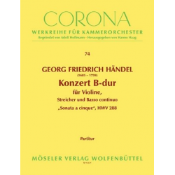 KONZERT B-DUR : FUER VIOLINE - Georg Friedrich Händel (George Frederic Handel) / Arr. Adolf Hoffmann