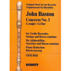 Konzert G-Dur Nr.3 für Altblockflöte, - John Baston