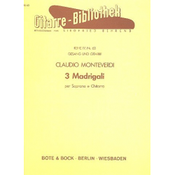 3 madrigali : per soprano e chitarra - Claudio Monteverdi