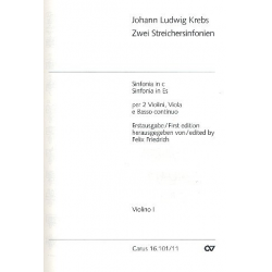 2 Streichersinfonien : für 2 Violinen, - Johann Ludwig Krebs
