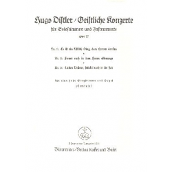 3 geistliche Konzerte op.17 : - Hugo Distler