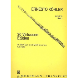 30 Vituosen-Etüden in allen Dur- - Ernesto Köhler