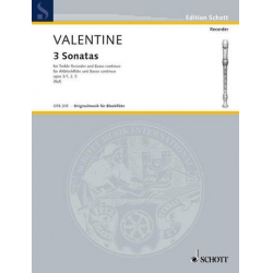 3 Sonaten op.3 : für Altblockflöte und Bc - Roberto Valentino