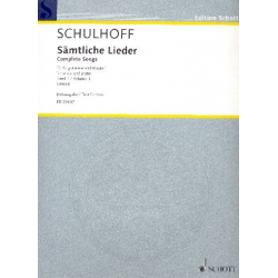 Sämtliche Lieder Band 1 : - Erwin Schulhoff