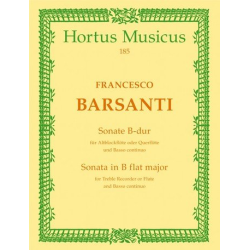 Sonate B-Dur : für Altblockflöte - Francesco Barsanti