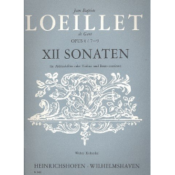 12 Sonaten op.4 Band 3 (Nr.7-9) : - Jean Baptiste Loeillet de Gant