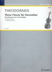 3 Pieces for December : for violin - Mikis Theodorakis