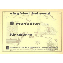 6 MONODIEN : FUER GITARRE - Siegfried Behrend