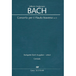 Konzert  D-Dur BR WFB C 15 : für Flöte - Wilhelm Friedemann Bach