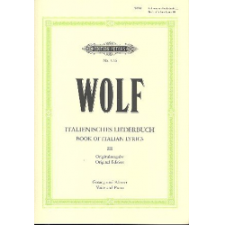 Italienisches Liederbuch Band 3 : für - Hugo Wolf