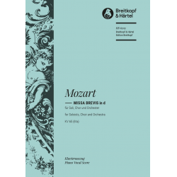 Missa brevis d-Moll KV65 : - Wolfgang Amadeus Mozart / Arr. Ulrich Haverkampf