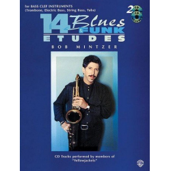 14 Blues & Funk Etudes - Bass Clef Instruments (Trombone, Electric Bass, String Bass, Tuba) - Bob Mintzer