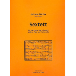 Sextett : für Klarinette, Horn, Fagott, Violine, - Johann Lütter