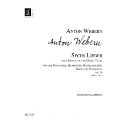 6 Lieder op.14 : für hohe Singstimme, - Anton von Webern