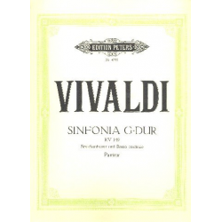 Sinfonie Nr. 3 G-Dur RV 149 für Streicher und Basso Continuo - Partitur - Antonio Vivaldi