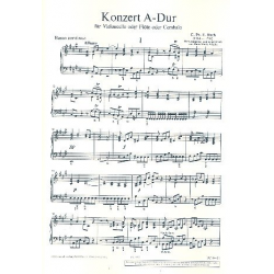 Konzert A-Dur : für Flöte (Violoncello, -Carl Philipp Emanuel Bach
