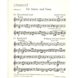 Für Feiern und Feste -Anhang- (14 Trompete 1 in Bb) - Max Villinger
