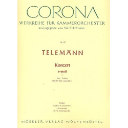 Konzert e-moll, TWV 52:e3 (Partitur) -Georg Philipp Telemann / Arr.Adolf Hoffmann