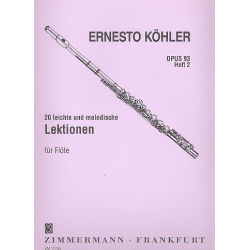 20 leichte und melodische Lektionen für Flöte op. 93 Heft 2 - Ernesto Köhler