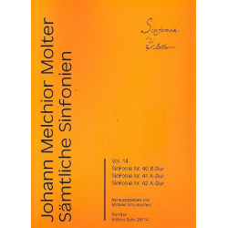 Sämtliche Sinfonien Band 14 - Sinfonie B-Dur Nr.169 : - Johann Melchior Molter
