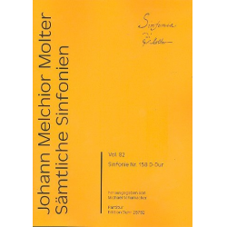 Sämtliche Sinfonien Band 82 - Sinfonie D-Dur Nr.158 : - Johann Melchior Molter