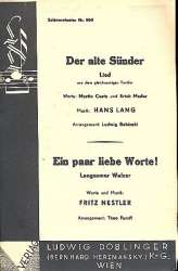 Der alte Sünder - Hans Lang
