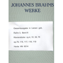 Johannes Brahms Werke Reihe 3 Band 6 : - Johannes Brahms