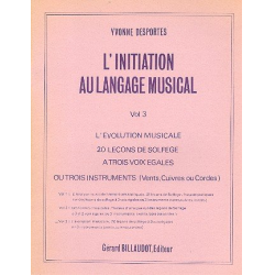 L'Initiation au langage musical vol.3 - Yvonne Desportes