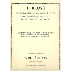 45 exercices d'articulation pour clarinette -Hyacinte Eleonore Klosé / Arr.Paul Jeanjean