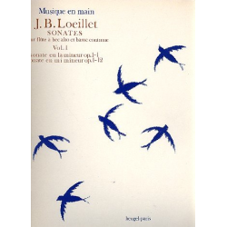 Sonates op.1 vol.1 : pour flute à bec - Jean Baptiste Loeillet de Gant