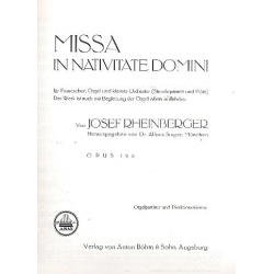 Missa in nativitatem domini op.126 : - Josef Gabriel Rheinberger