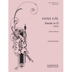 Sonate D-Dur : für Violine und Klavier - Hans Gal