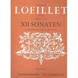 12 Sonaten op.1 Band 3 (Nr.7-9) : - Jean Baptiste (John of London) Loeillet