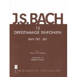 15 dreistimmige Sinfonien : - Johann Sebastian Bach / Arr. Ekkehard Carbow