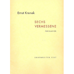 6 VERMESSENE : FUER KLAVIER - Ernst Krenek