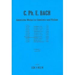 Sonate B-Dur : für Violine und Cembalo - Carl Philipp Emanuel Bach